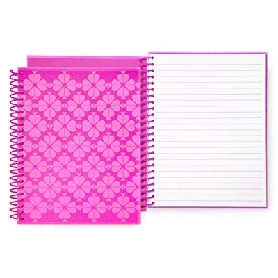 Image of Kate Spade New York Mini Spiral Notebook, 8.25&quot; x 6.75&quot; Journal Notebook with 112 Lined Pages, Neon Pink