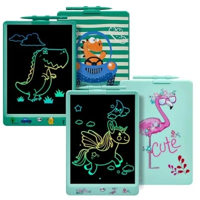 Image of DYNASONIC (Pack of 2 DYNA PM Flamingo + Dinosaur) 10 Inch Color LCD Writing Tablet for Kids Magnetic Drawing Board Educational Toy Gift