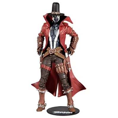 Image of McFarlane Toys, Spawn Comic 7 inch Gunslinger Gatling Gun Action Figure with 22 Moving Parts, Collectible DC Accessories and Collectors Stand Base Ages 12+