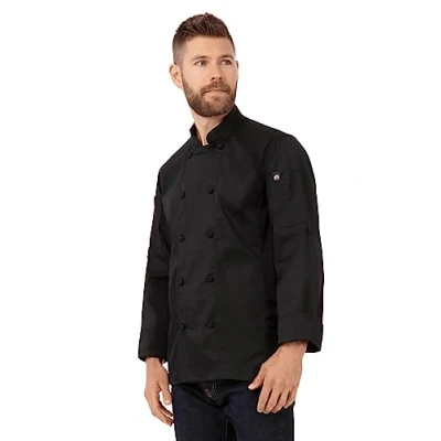 Image of Chef Works Men&#039;s Bowden Coat Jacket, Black, Large