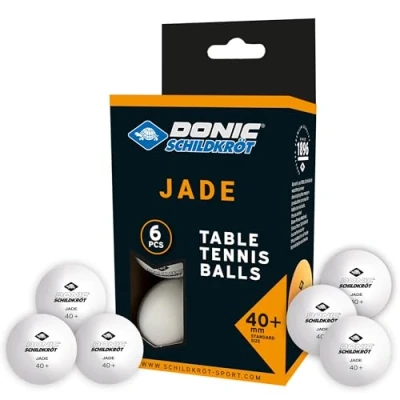 Image of Donic Schildkröt Jade Table Tennis Balls, 40 mm, White, 6 Pieces