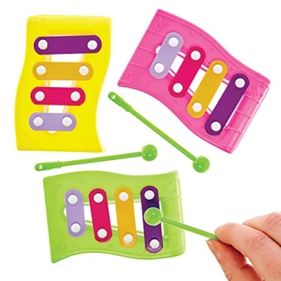Image of Baker Ross FX886 Mini Xylophones Pack of 3, Small Musical Toys for Kids Party Bags