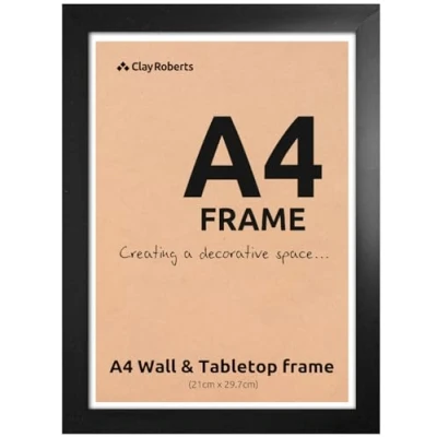 Image of Clay Roberts A4 Frame, Photo Silver A4, Picture Certificate Art Print Poster 21cm x 29.7cm Frames Frames, Frame