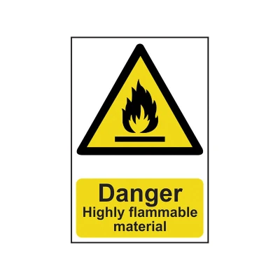 Image of Scan SCA0901 Self adhesive PVC sign Danger Highly flammable material 200 x 300mm
