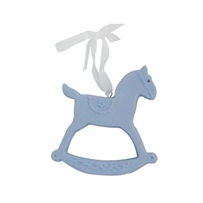 Image of Gisela Graham Blue Rocking Horse Hanging Nursery or Christmas Tree Decoration
