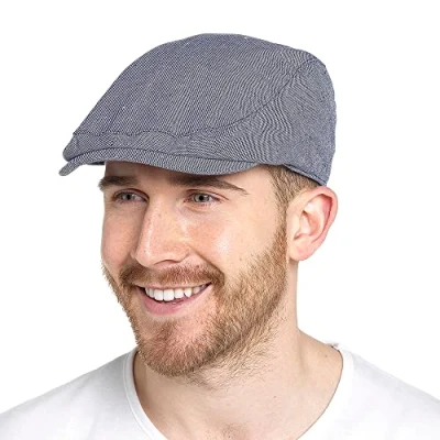 Image of Undercover Mens Canvas Flat Cap GL682 Denim L/XL