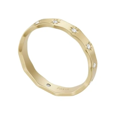Image of Fossil Ring for Women Sadie, Width: 3.8mm Gold Stainless Steel Ring, JF04383710