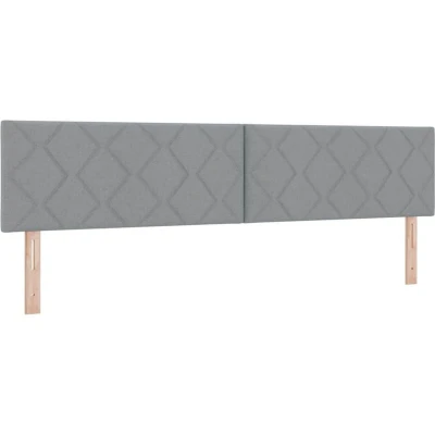 Image of vidaXL Headboard Diamond Blocks Design Light Grey 200 cm Fabric