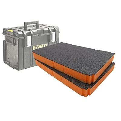 Image of Shadow Foam Easy Peel Toughsystem DS400 Insert [Orange 50mm Twin Pack] Customisable for DeWalt Toolboxes Ideal Lean, 5S, Kaizen &amp; Custom Organisers
