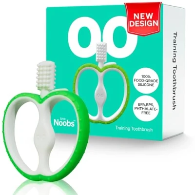 Image of LoveNoobs Training Baby Toothbrush, Teething Toothbrush for Toddlers, Beginner Silicone Toddler, Safe First Teethers Babies,Teething Toys