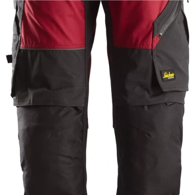 Image of Snickers FlexiWork Work Trousers+ Chilli Red/Black 46