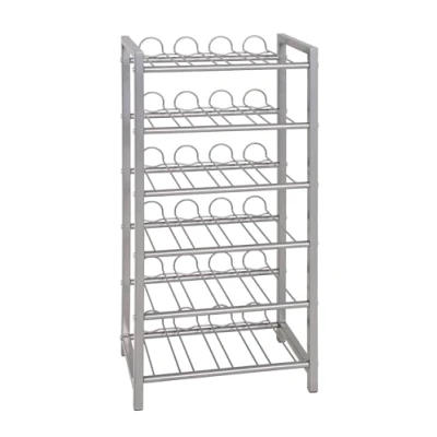 Image of HAKU Mobel Bottle Rack Alu, Metal Size: W 34 cm X H 72 D 22 cm, Style: Modern