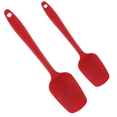 Image of 2 Piece Set Silicone Spatula Heat Resistant Seamless Rubber Spatulas Non Stick Kitchen Utensils Tools for Cooking
