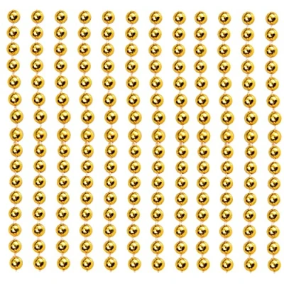 Image of AKH® Christmas Bead Chain 2.7m Length 8mm metallic Beads Tree Garland Decoration Pearl Xmas For (Gold)