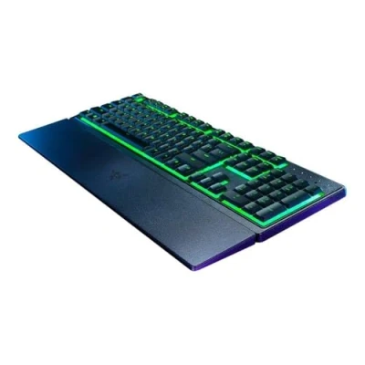 Image of Razer Ornata V3 X Gaming Keyboard with Mecha Membrane Hybrid Switches (Multifunctional Control and Media Keys, Fully Programmable, RGB Chroma) QWERTZ DE Layout, Black