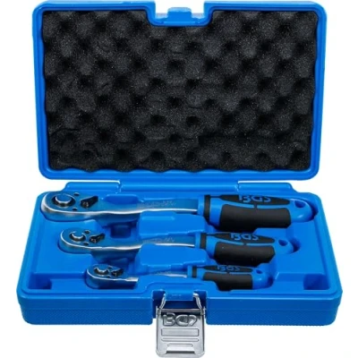 Image of BGS 621 Reversible Ratchet Set Fine Tooth 6.3 mm (1/4&quot;) 10 (3/8&quot;) 12.5 (1/2&quot;) 3 pcs.