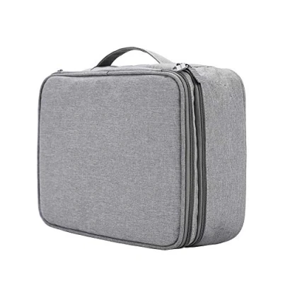 Image of TsunNee Extra Large Double Layer Travel Cable Organizer Bag, Portable Electronics Accessories Storage Case with 2 Compartments (S 24 x 17.5 9cm, Carrier_Bag_CASE, Gray)