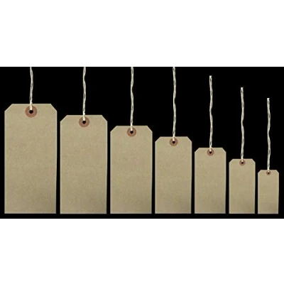 Image of 25 Quality Buff Strung Tags 96mm x 48mm by MacIntyre