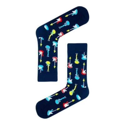 Image of Guitar Patter Fun Socks/Cute Socks/Unisex Socks/Novelty Socks/Funny Socks/Christmas Gifts