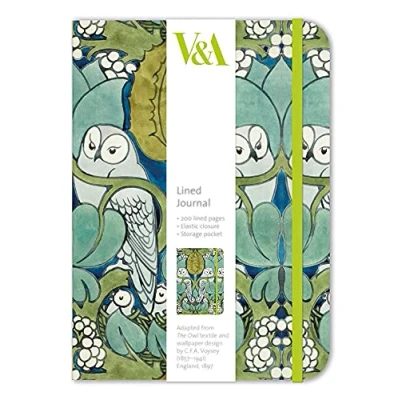 Image of Museums and Galleries Marketing. Victoria Albert Museum 17.7 x 12.7 1.7cm Owls Designed Lined Journal