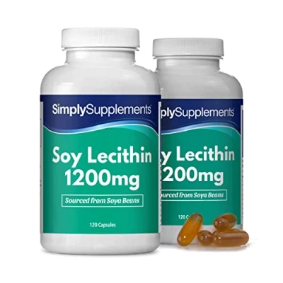 Image of Soy Lecithin Capsules 1200mg 240 Fast Absorbing 3rd Party Tested Manufactured in The UK GMP Approved Facilities