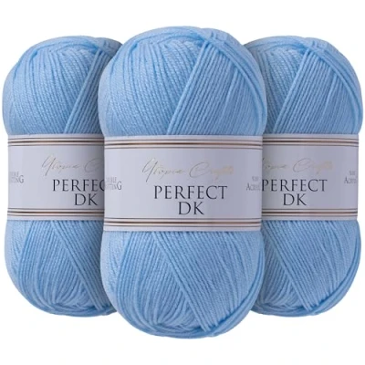Image of Utopia Crafts DK Double Knitting Yarn 3X 100g (Baby Blue)