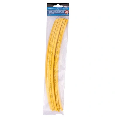 Image of Blue Spot Tools 10 Piece 300MM (12&quot;) 1/4&quot; Yellow Heat Shrink Tubing