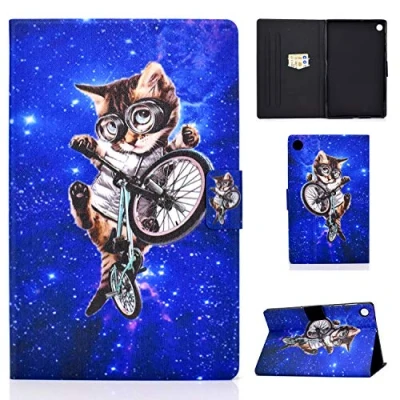 Image of Case for Huawei MatePad T10S T10 2020 tablet Lightweight PU Leather Cute Anti Slip Stand Flip Wallet Cover with Card Holder T 10S/T 10 (Glasses cat)
