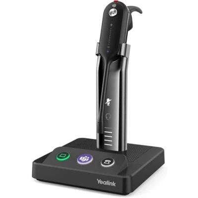 Image of Yealink WH63 Entry Level, Plug &amp; Play Convertible DECT Wireless Headset Acoustic Shield Technology 4 Wearing Styles for All Day Comfort (Optimised Microsoft Teams) Black