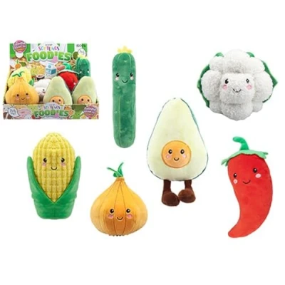 Image of PMS 456170 Assorted Designs Salad &amp; Vegi Mates Plush Toy 16 cm Soft, Cuddly Educational Vegetables for Toddlers Preschoolers (1 Pc.), Multicolor