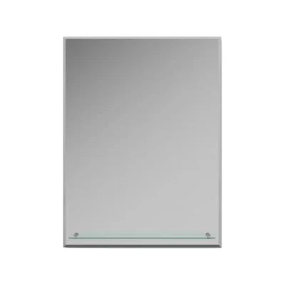 Image of iBathUK 600x800mm Rectangular Bathroom Mirror with Shelf, Wall Mounted Frameless Glass for