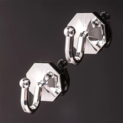 Image of White Hinge Pack Of 2 Stick On Curtain Tie Backs Self Adhesive Tassel/Rope/Drapes Holder Hook