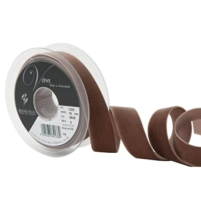 Image of Berisfords Velvet Ribbon, Cafe, 10.2 x 3 cm