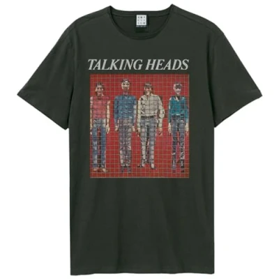Image of Amplified Unisex Adult Buildings And Food Talking Heads T Shirt (XXL) (Charcoal)