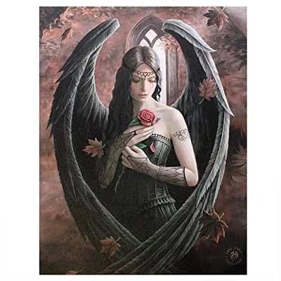 Image of ANNE STOKES Fantastic Design Gothic Rose Angel/Rose Fairy Canvas Picture On Frame Wall Plaque/Wall Art
