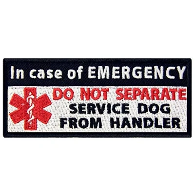 Image of Service Dog in Case of Emergency EMS Medic Paramedic Star Life Vests/Harnesses Emblem Embroidered Fastener Hook &amp; Loop Patch
