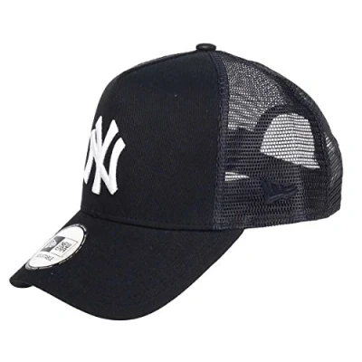 Image of New Era York Yankees A Frame Trucker Cap Black White Edition One Size