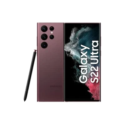Image of Samsung Galaxy S22 Ultra 5G S908B/DS 2022 all carriers Dual Sim 128GB Burgundy (Renewed)