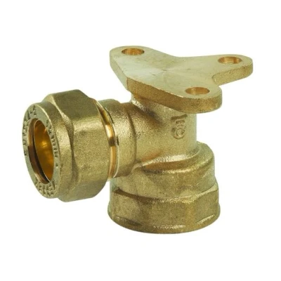 Image of Plumbright Compression Wall Plate Elbow 15mm x 1/2&quot; G317B15.