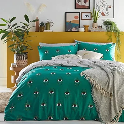 Image of furn. Theia Duvet Cover Set, Polycotton, Jade, 230 x 220 cm