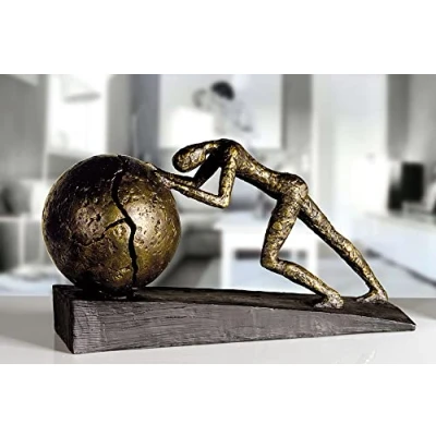 Image of Casablanca modernes Design Sculpture, Resin, Bronze Colour, Höhe 21,5 cm