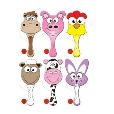 Image of 6 Wooden Farm Animal Biff Bats Party Bag Fillers
