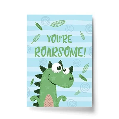 Image of RED OCEAN Cute Dinosaur Print For Boys Bedroom Nursery Decor Wall Art