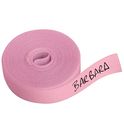 Image of 1 Roll of Fabric Tape 3 Metres x cm. Iron on Label for Writing with Pen. Pen not Included. (Pink)