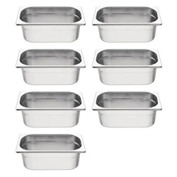 Image of Vogue Stainless Steel Gastronorm Container Kit 1/4 (7 pack)