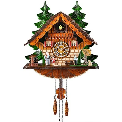 Image of Kintrot Cuckoo Clock Traditional Black Forest Chalet Handcrafted Quartz Wall Decor