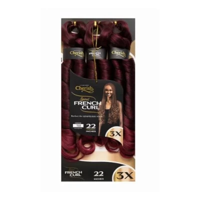 Image of CHERISH SYNTHETIC CURLY BOUNCY HAIR EXTENSION BRAID 3 x SPIRAL FRENCH CURL 22 (COLOR T530)