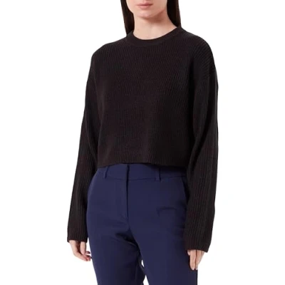 Image of ONLY Women&#039;s Onlmalavi KNT Noos L/S Cropped Pullover Sweater, Black, L