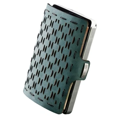 Image of I Clip Original Wallet with Coinpouch Leather Cardholder Moneyclip Slim Blue Lagoon