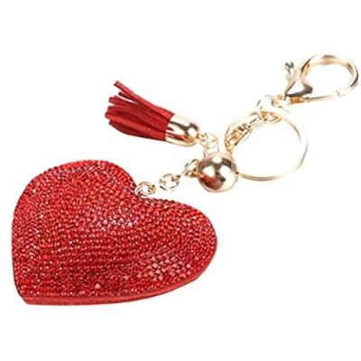 Image of Gemini_mall® Fashion Sparkling Crystal Rhinestone Heart Pendant Charm Keyring Keychain Purse Bag Key Ring Chain Gift